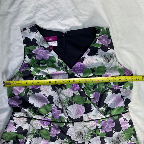 Talbots Women’s 14W Faux Wrap Midi Dress Cottagecore Dressy - Picture 5 of 10